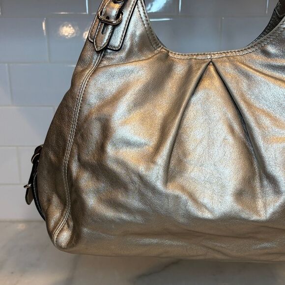 Coach Purse Handbag Leather Maggie Mia  Metallic Soft Hobo Shoulder Bag - HTF - Picture 6 of 16